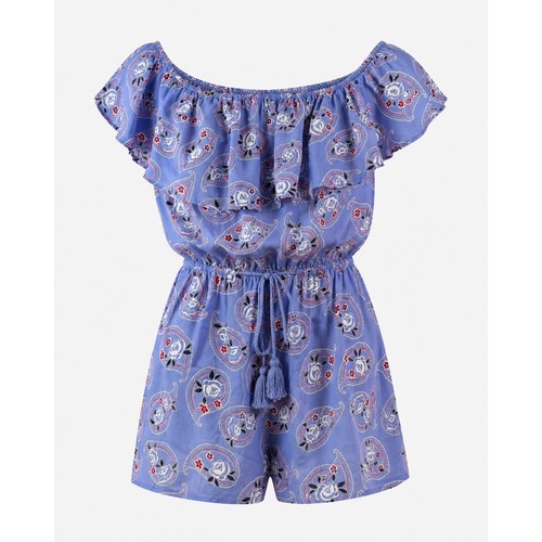 Off shoulder paisley romper - off,
